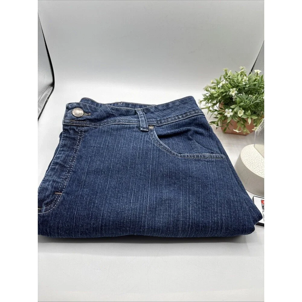 Riders Lee Jeans Women 22W M Blue Relax Straight Pockets Denim Waist 40